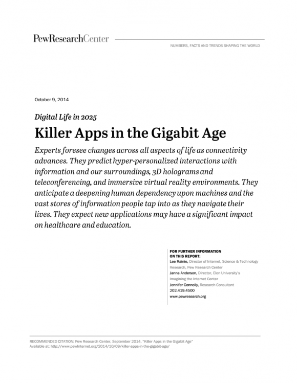 Killer Apps in the Gigabit Age