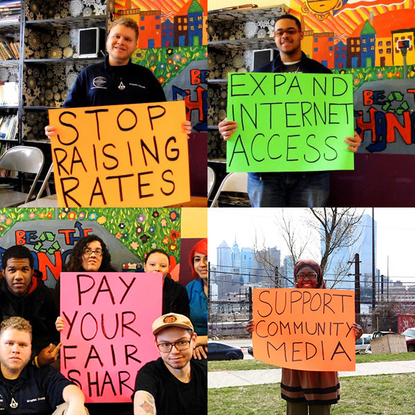 Stop Raising Rates, Expand Internet Access, Pay Your Fair Share, Support Community Media