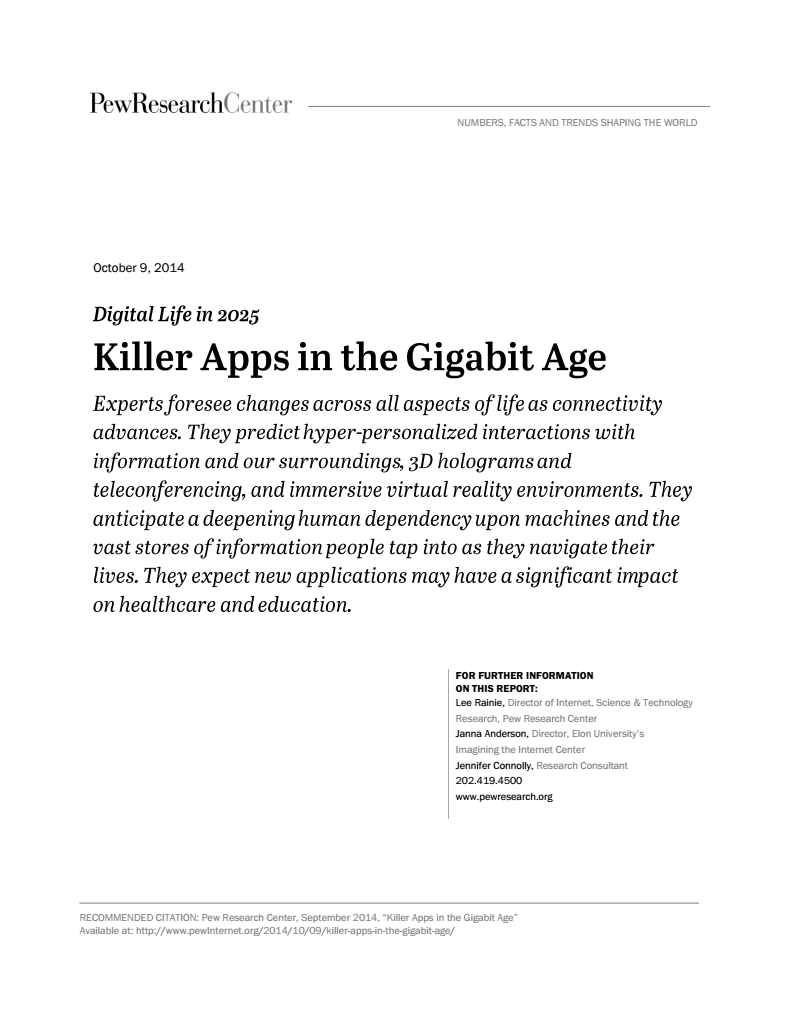 Killer Apps in the Gigabit Age